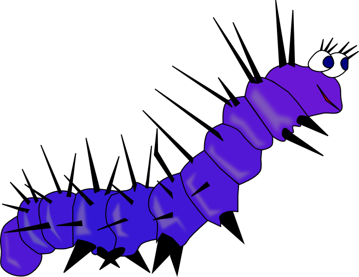 Blue Caterpillar - Catarpiller Clipart Png (700x539)