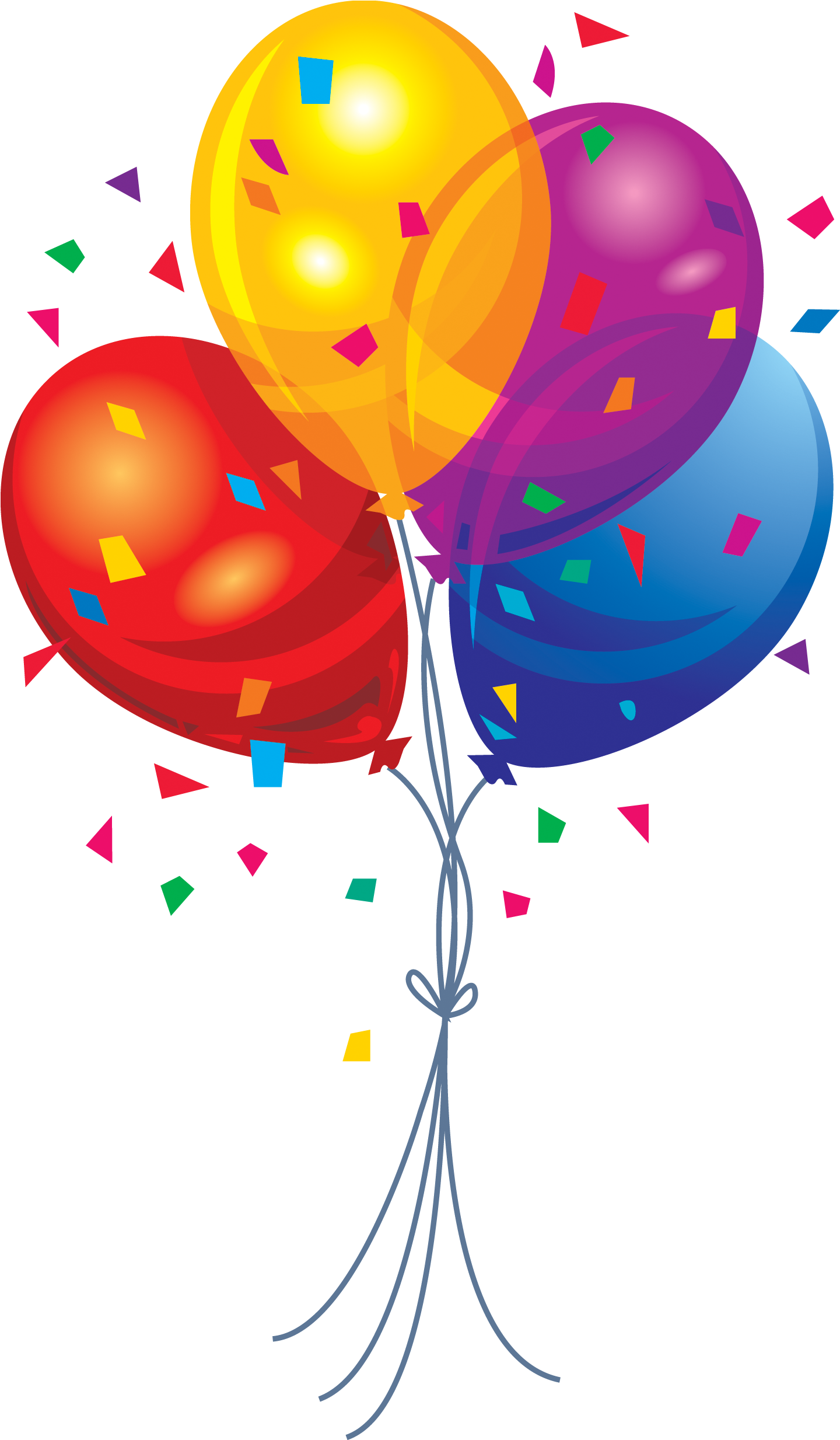 Happy Birthday Balloons Clipart - Birthday Balloons Png (1535x2480)