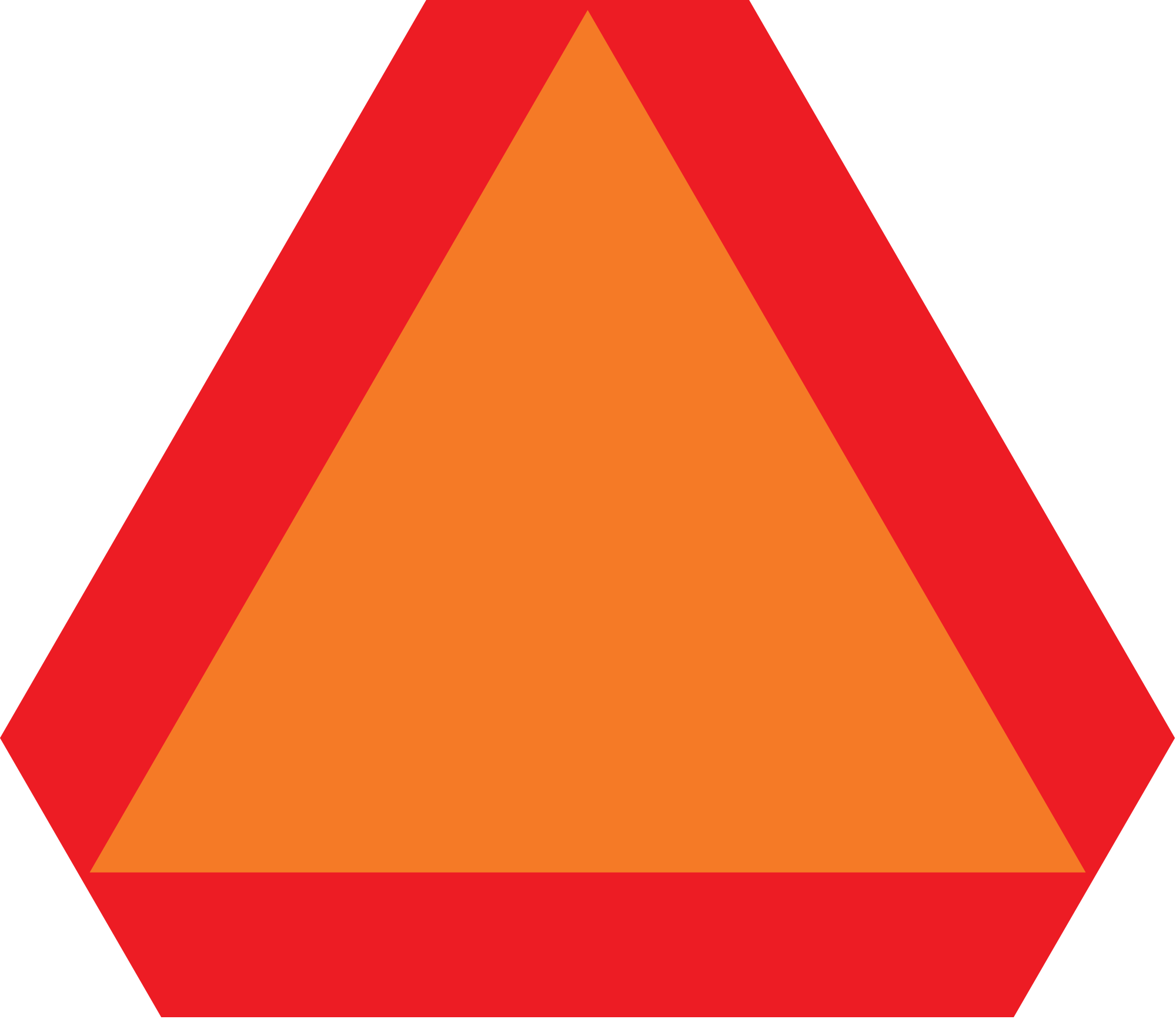 Slow Moving Vehicle - Red And Orange Triangle Road Sign (2000x1733)
