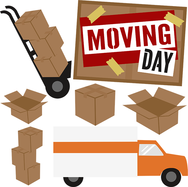 Moving Day Is Set, June - Moving Day Clip Art (648x646)