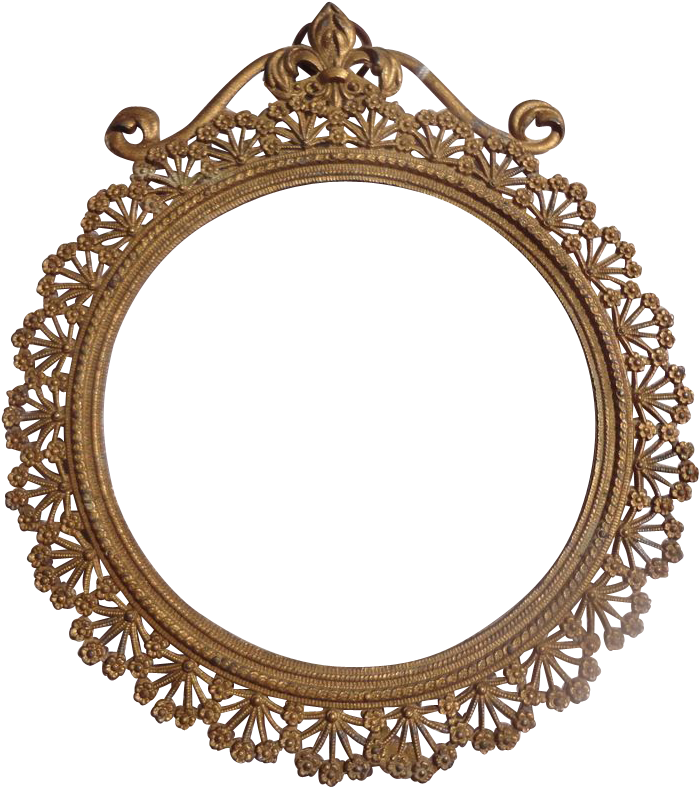 Lovely Art Nouveau French Gold Gilt Metal Frame From - Gold Circle Frames Png (800x800)