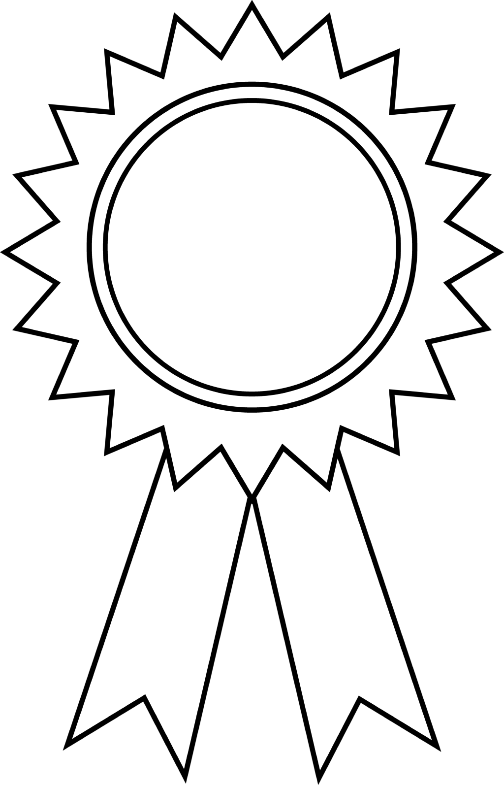 Award Ribbon Outline Free Clip Art - Clip Art Award Ribbons (1024x1594)