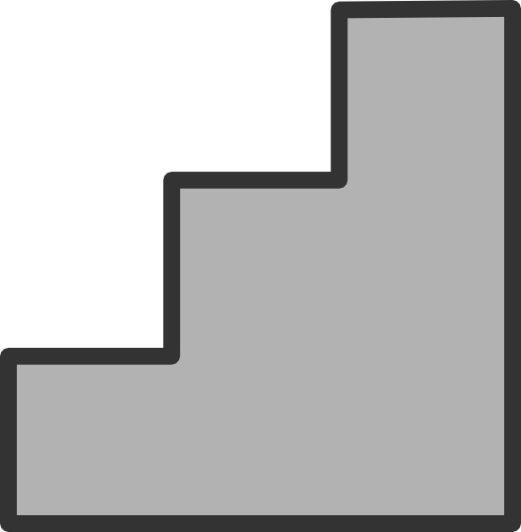 Stairs Grey Clip Art - 3 Step Staircase Clipart (582x595)