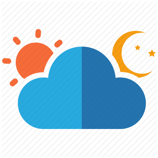 Set Of Weather Icons Day And Night Vector Clipart - Day And Night Icon (512x512)