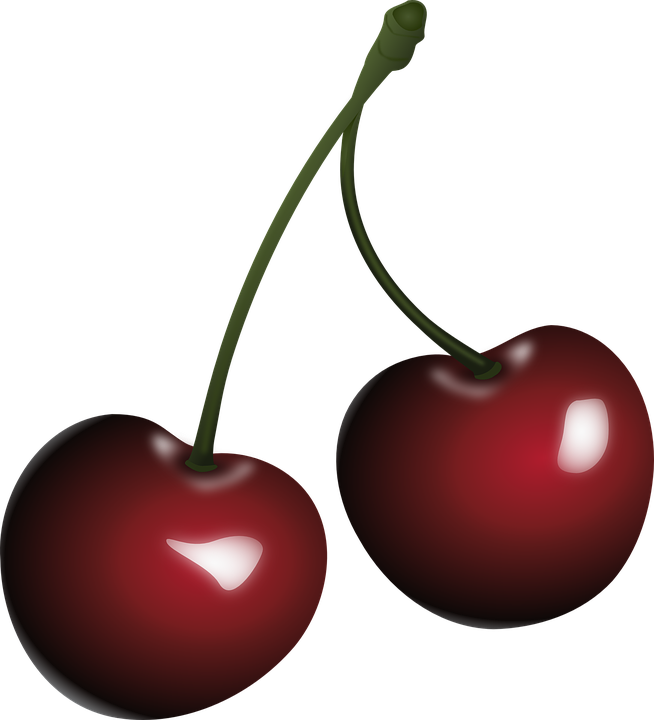 Cherries Fruit Red Sweet Delicious Healthy Food - Black Cherry Clipart (654x720)