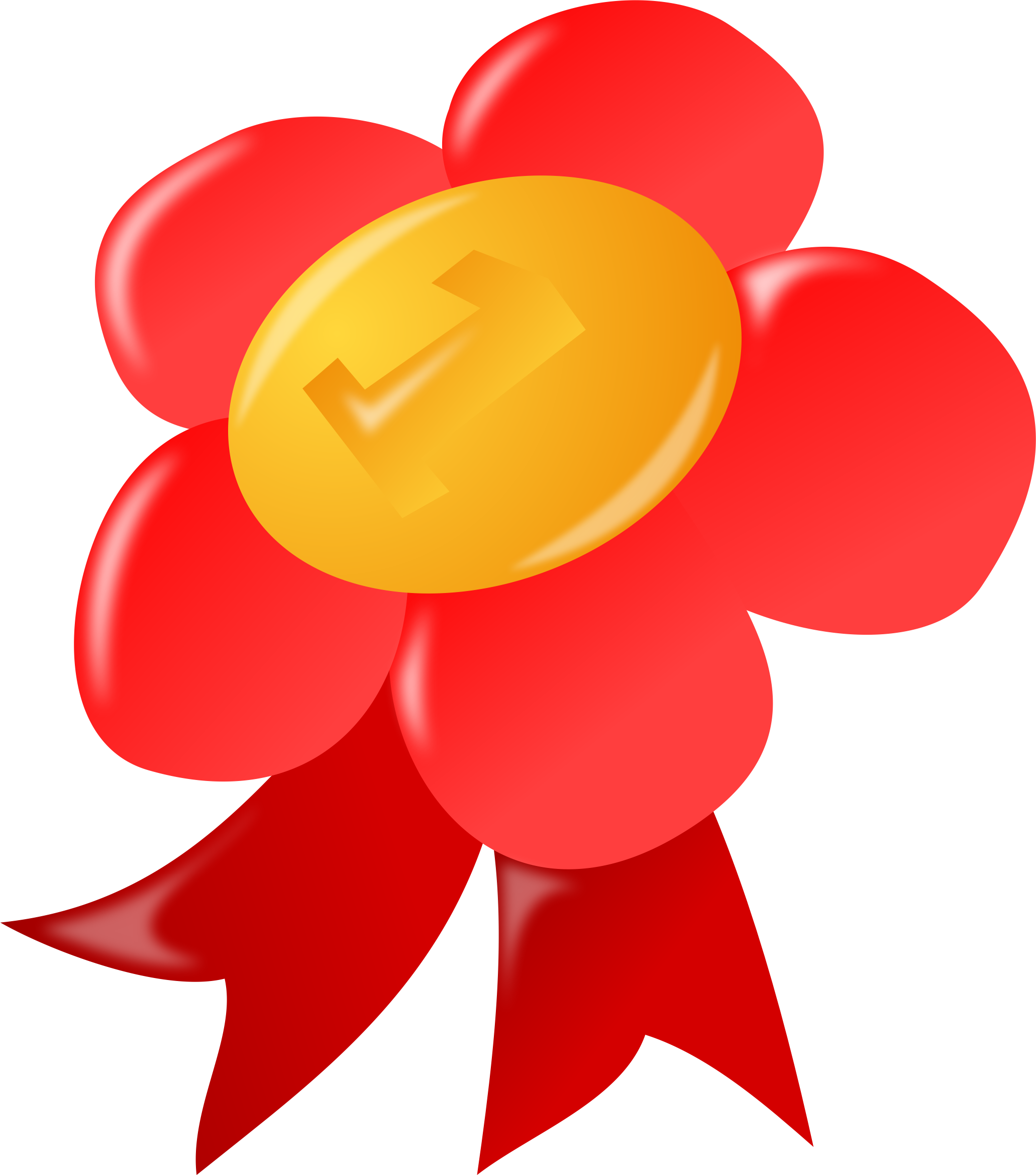 Ribbon Clipart Number One - Clip Art Of Red Award Ribbon (2062x2338)