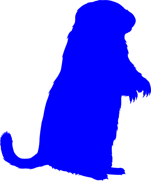 Blue Groundhog Clip Art - Groundhog Outline (498x597)