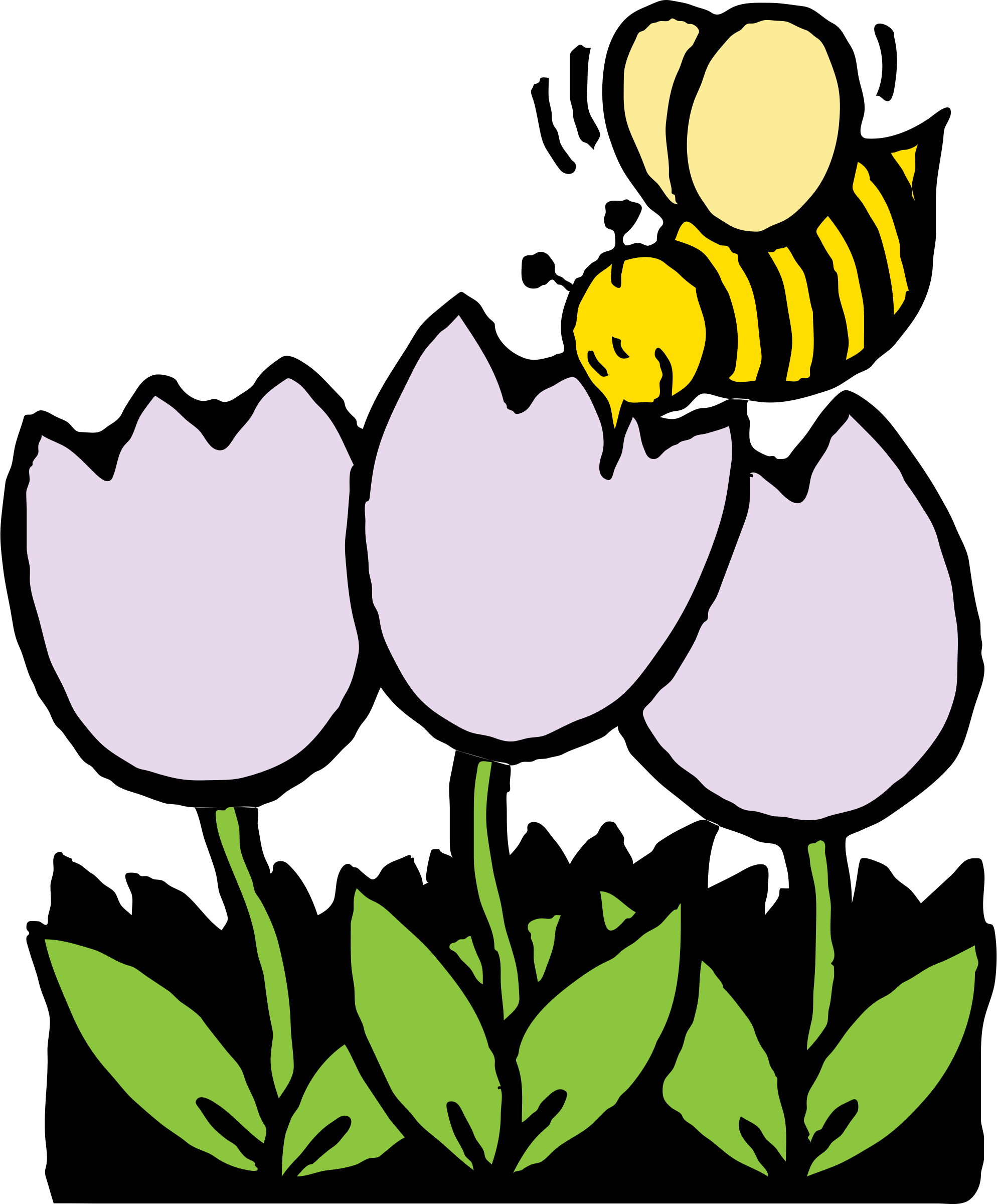 Bee And Flower Clipart - Bee And Flower Clipart (1988x2400)
