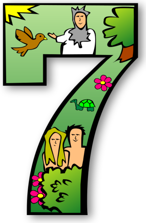 Valentinas Day Clipart, Vector Clip Art Online, Royalty - 7 Days Of Creation Numbers (600x914)