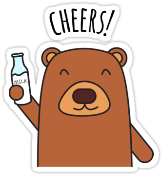 Cheers Bear Redbubble Sticker - Sticker Cartoon (375x360)