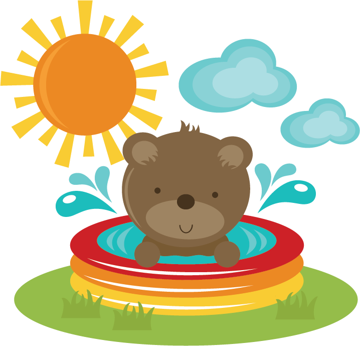 Bear In Pool Svg Cut S For Scrapbooking Svg - Miss Kate Cuttables Bear (718x689)