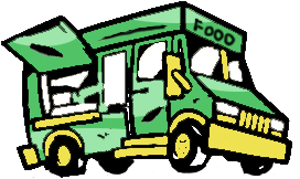 Simple Food Truck Clip Art Food Drive Clipart Cliparts - Food Truck Cuisine: Discover Delicious Recipes From (400x350)