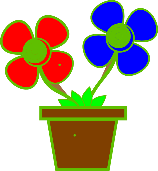 Vase Clipart Transparent - 2 Flowers In A Vase (552x594)