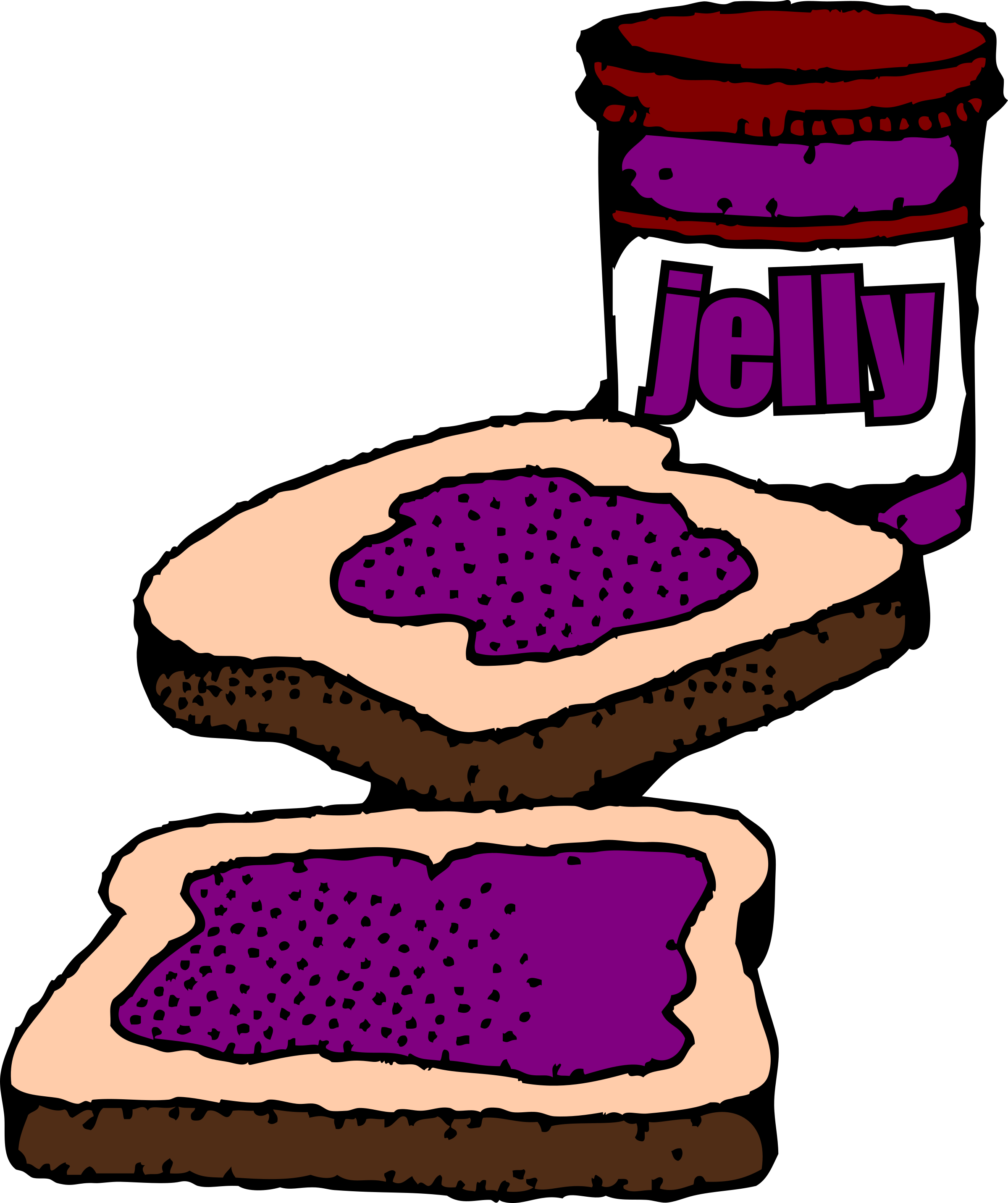 Free Bbq Graphic, Download Free Clip Art, Free Clip - Peanut Butter And Jelly Sandwich Clipart Black (2400x2864)