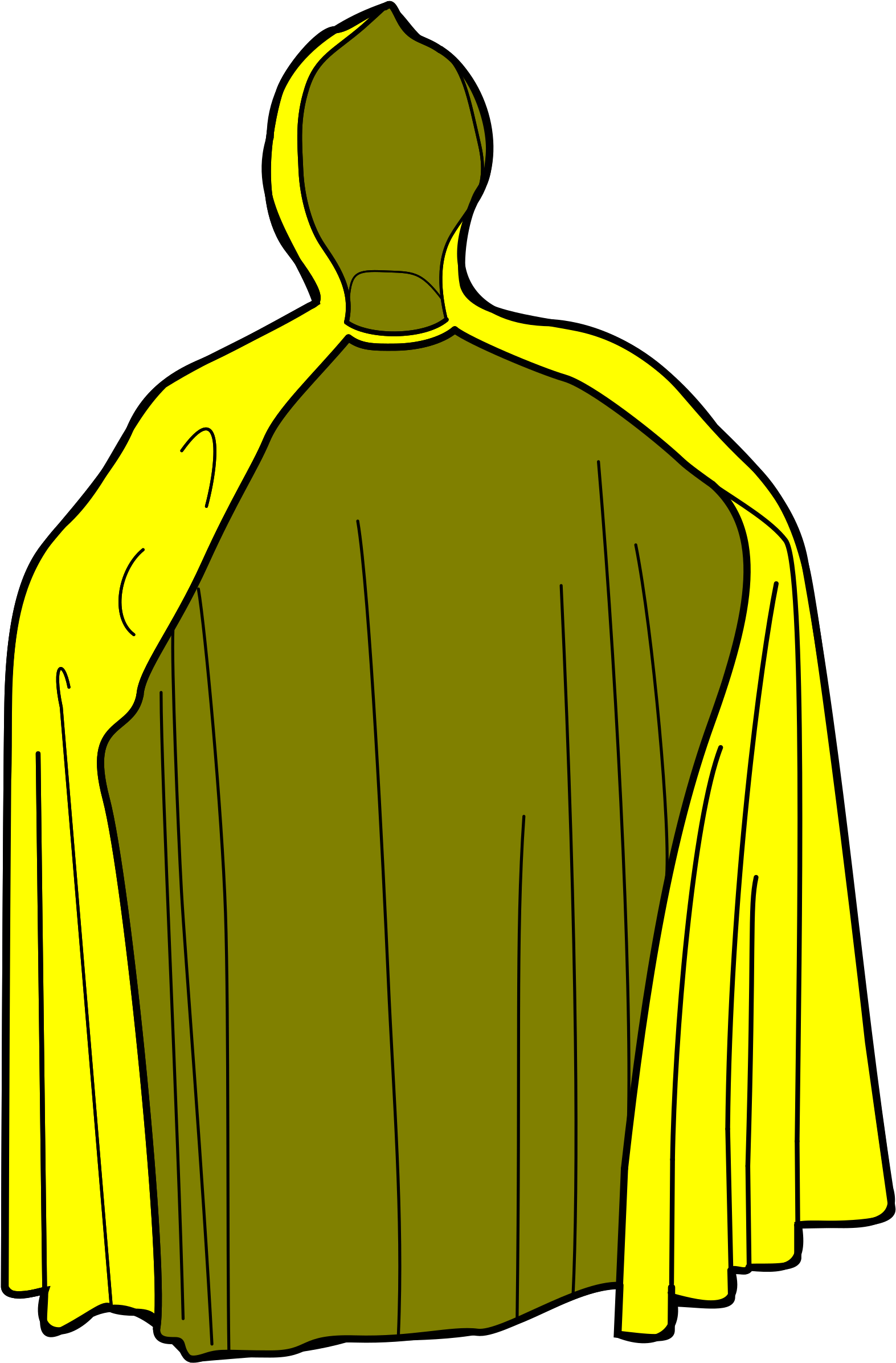 Yellow Raincoat Clipart - Clip Art Rain Coat (1580x2400)
