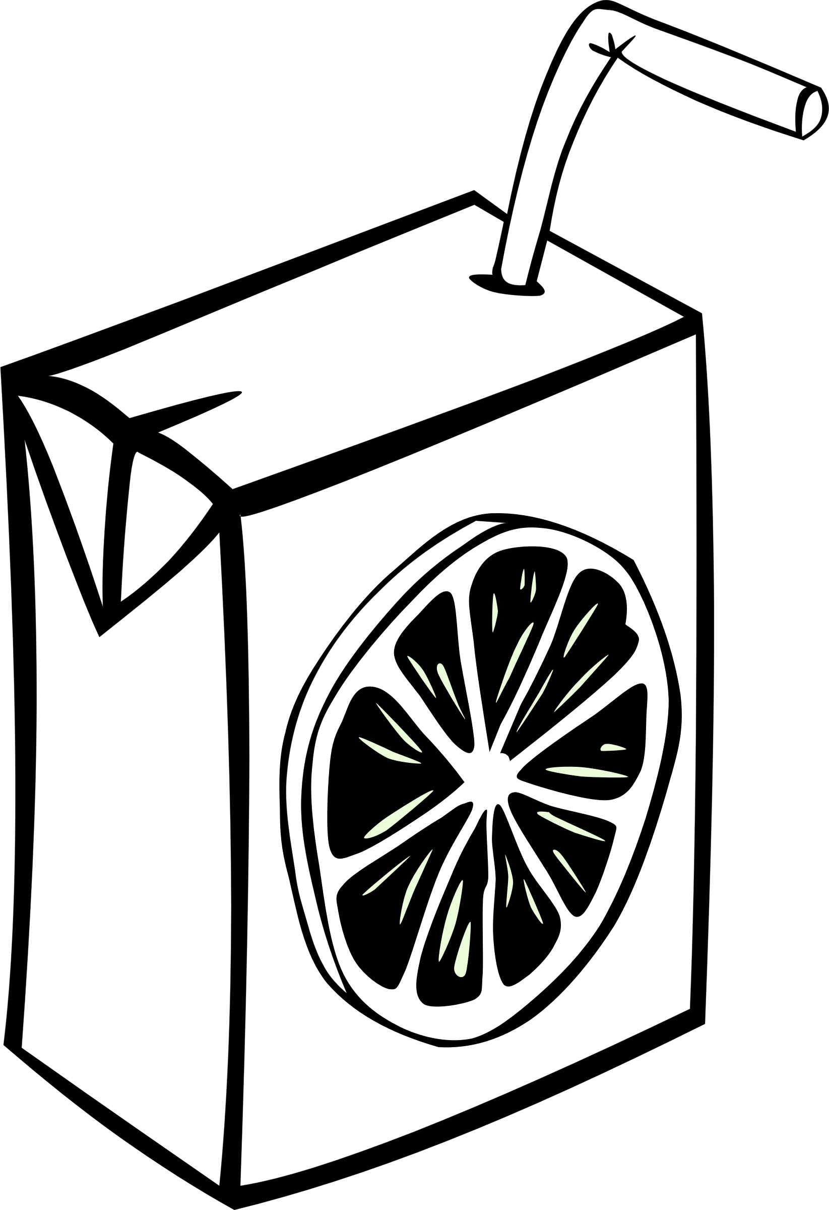 Big Image - Juice Clipart Black And White (1645x2400)