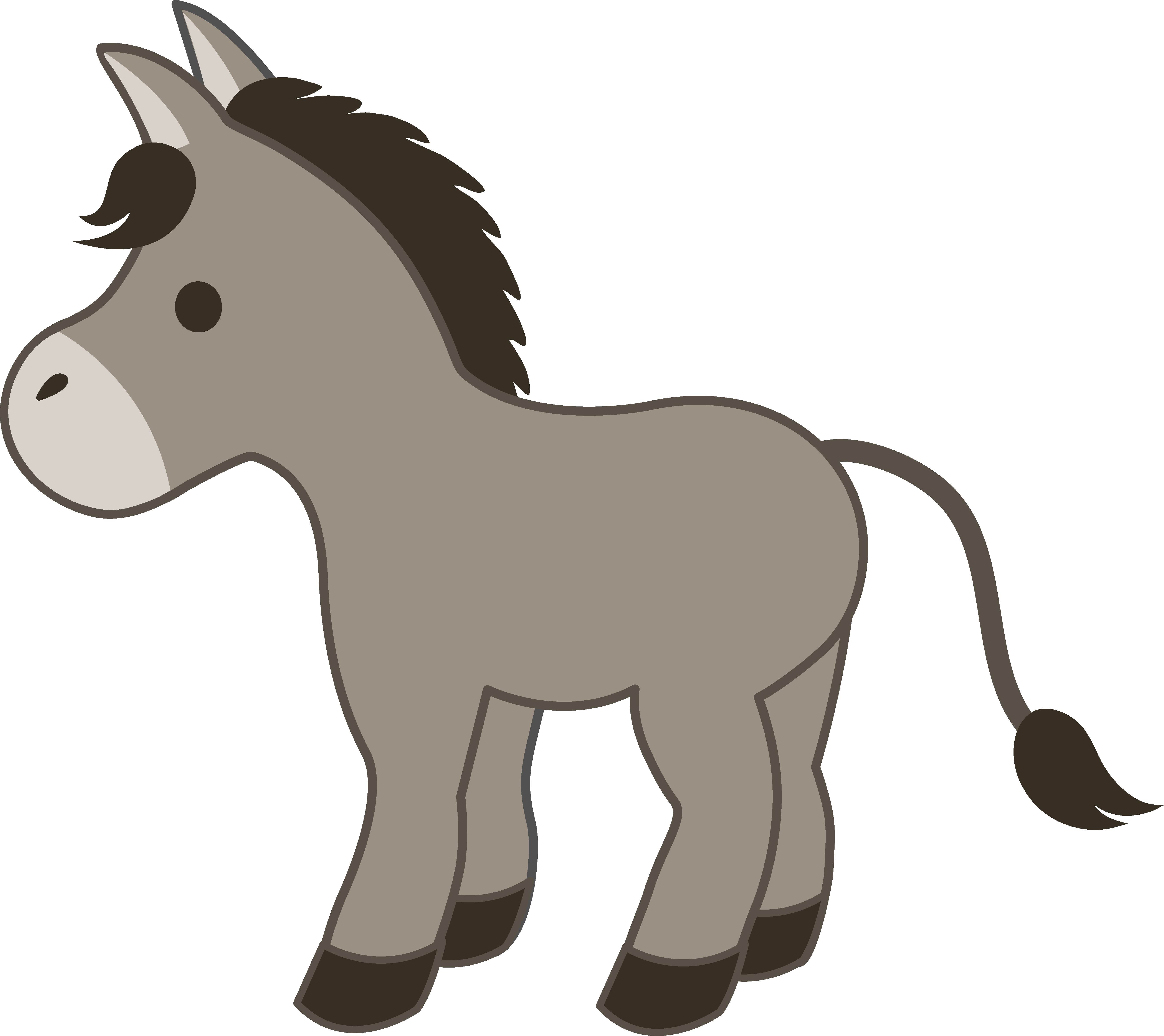Free Clipart Blessing Of The Animals Cute Gray Donkey - Cute Horse Clip Art (5360x4769)