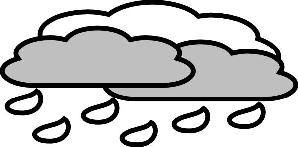 Rain Clipart Cloudy - Cloudy Rain Sky Clipart (600x297)