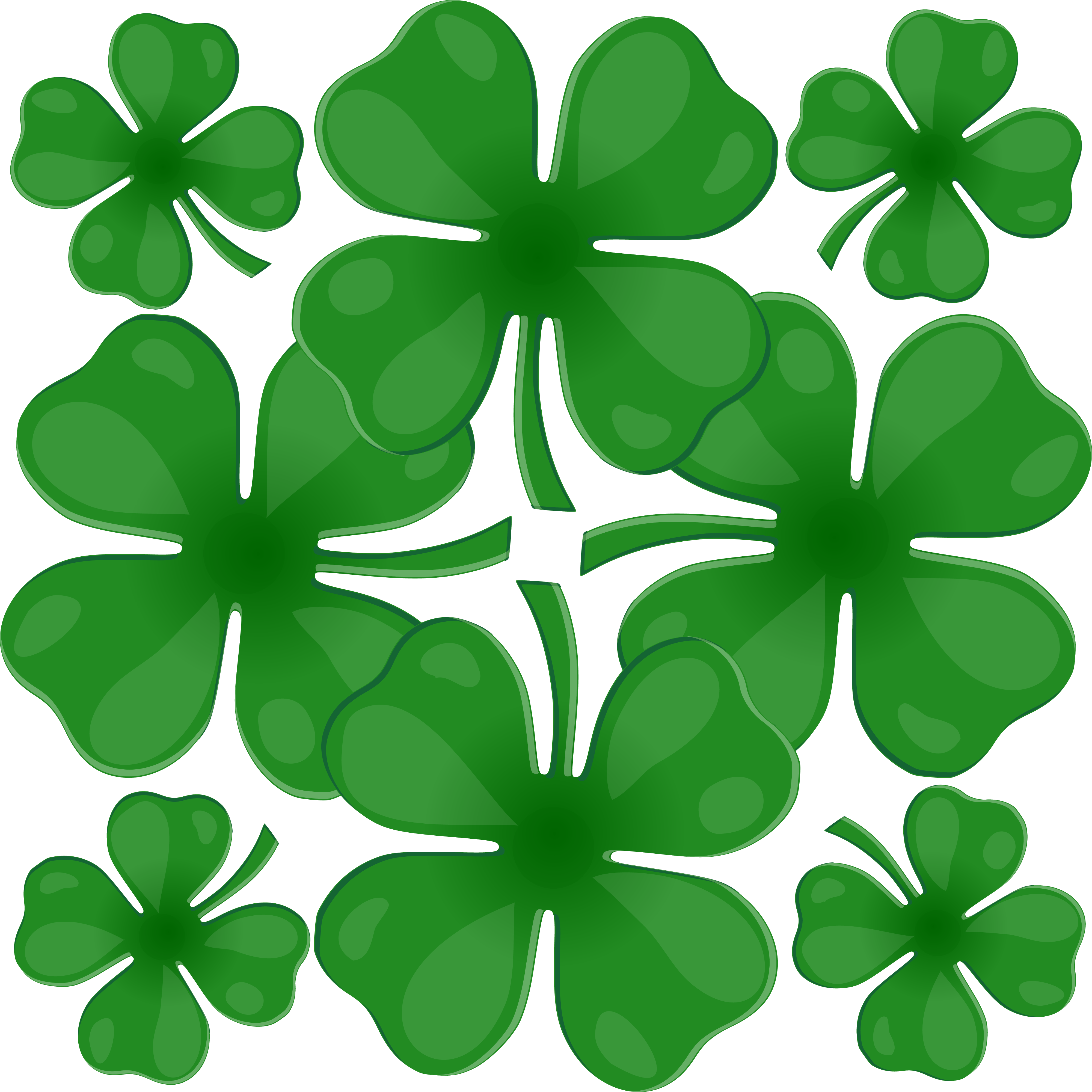 Free Clipart Of Four Leaf Clover Leaves - 4 Leaf Clover 5'x7'area Rug (4000x4000)