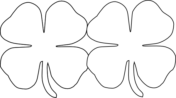 4 Leaf Clover Four Leaf Clover Clip Art At Vector Clip - White Four Leaf Clover (600x333)