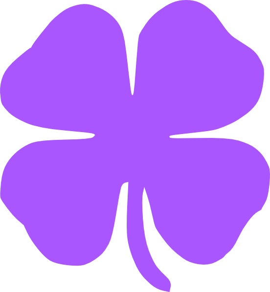 Purple Four Leaf Clover (552x597)