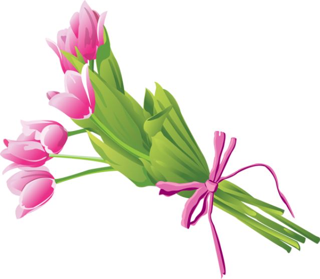 Bouquet Of Tulips - Flower Bouquet Clip Art Png (639x558)