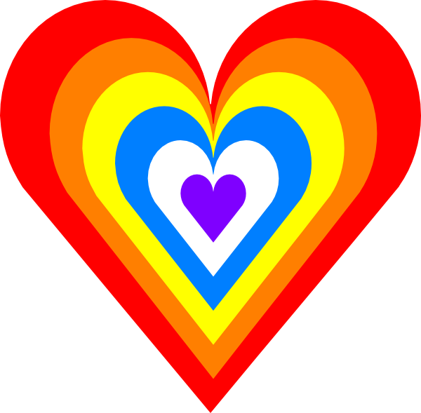 Heart Clipart Colorful - Rainbow Heart Clipart (600x589)