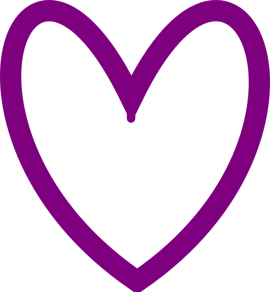Purple Love Heart Outline (552x596)