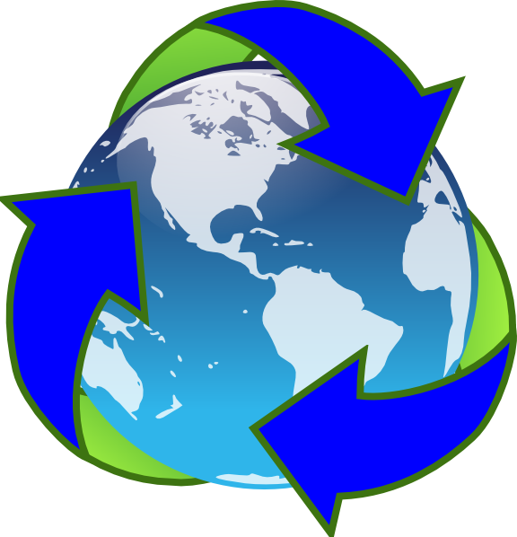 Free Earth Day Clip Art - Earth Reduce Reuse Recycle (576x598)