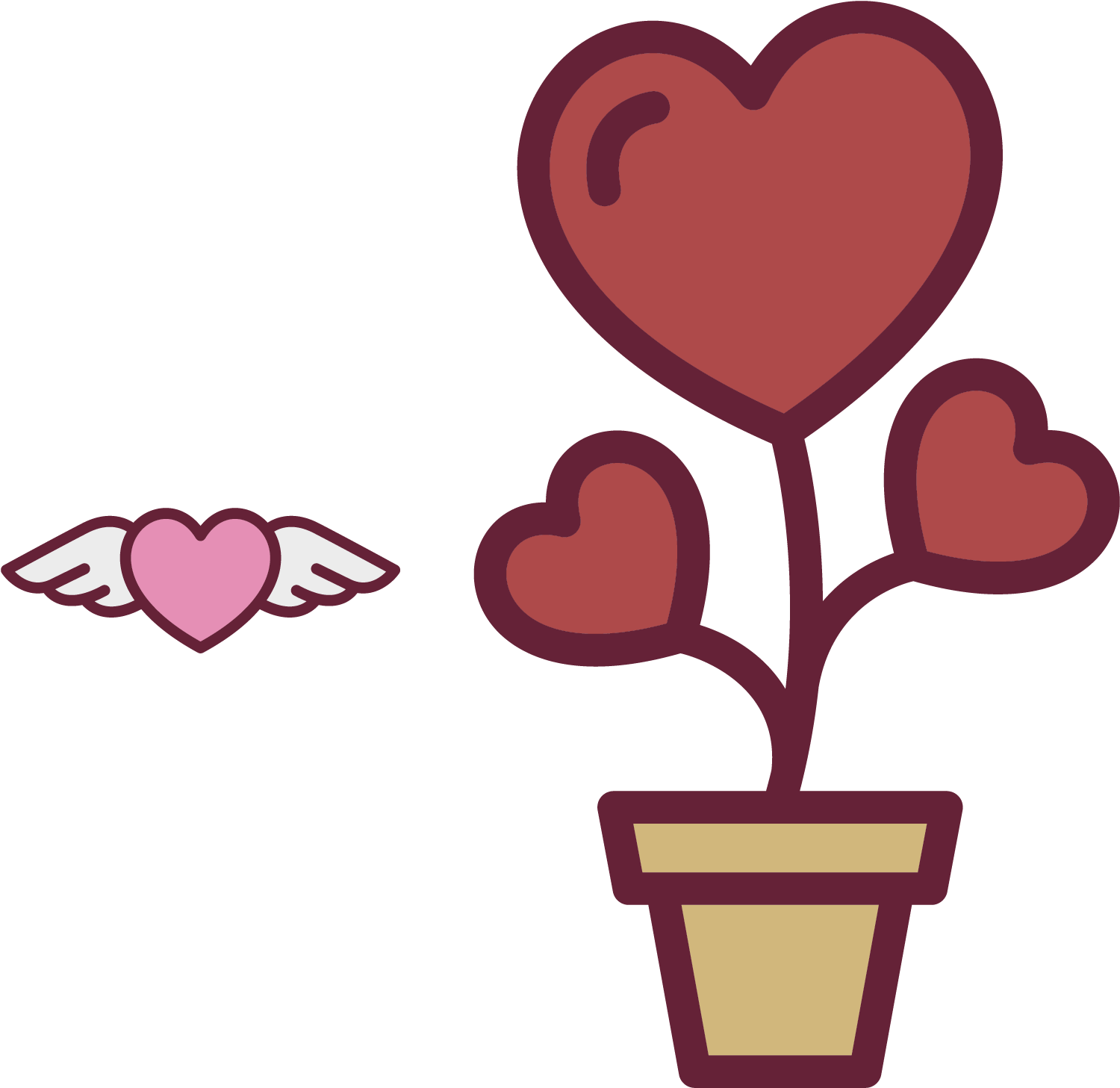 Heart Flower Icon - Vaso De Flor Coração Vetor (1667x1667)