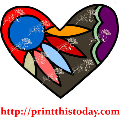 Colorful Floral Heart Clip Art - Heart (417x417)