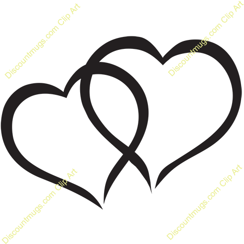 Overlap Of Hearts Clipart - Cute Hearts (500x500)