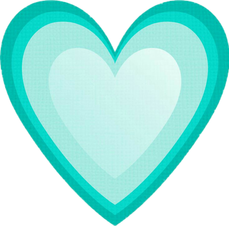 Transparent Teal Heart - Corazoncitos De Colores Png (735x724)