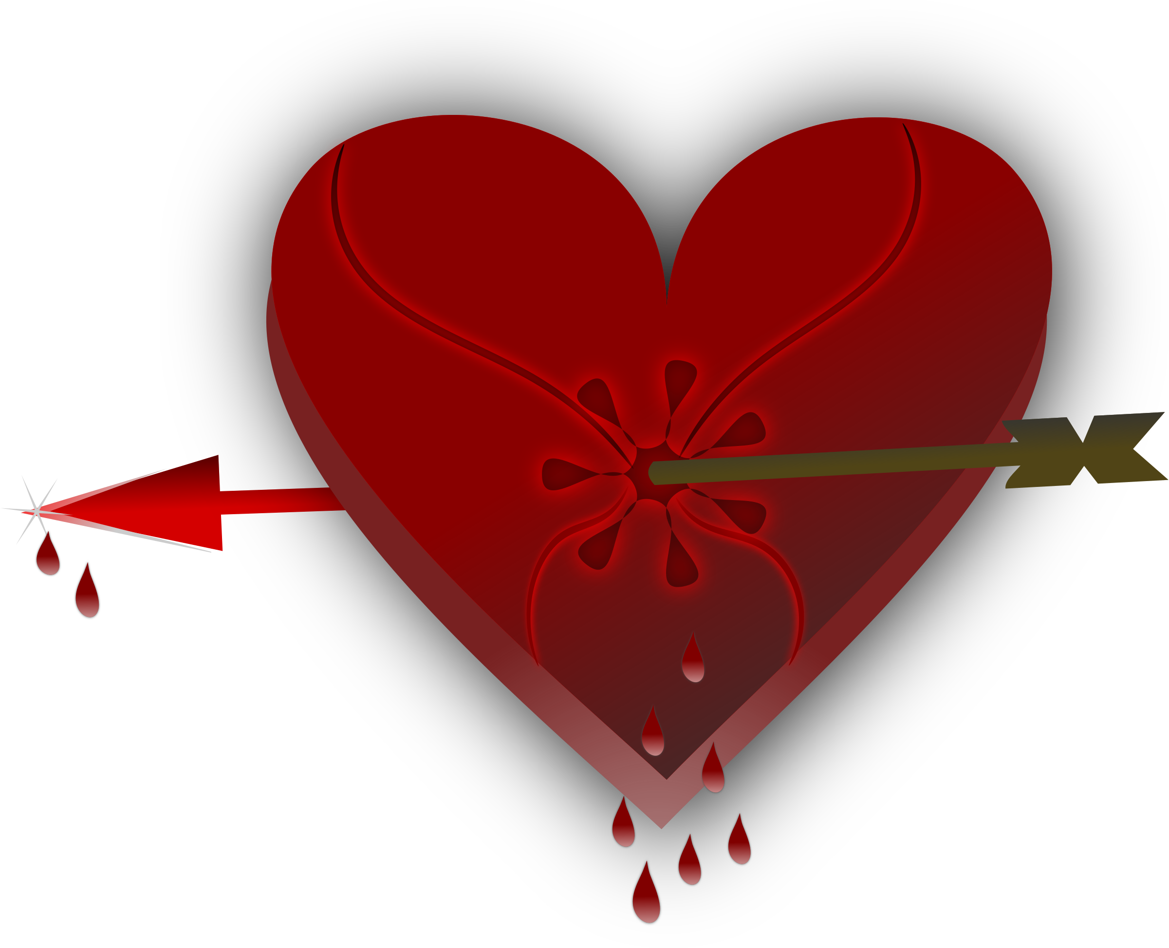 Broken Heart Clipart Sweetheart - Broken Heart With Blood (2400x1970)