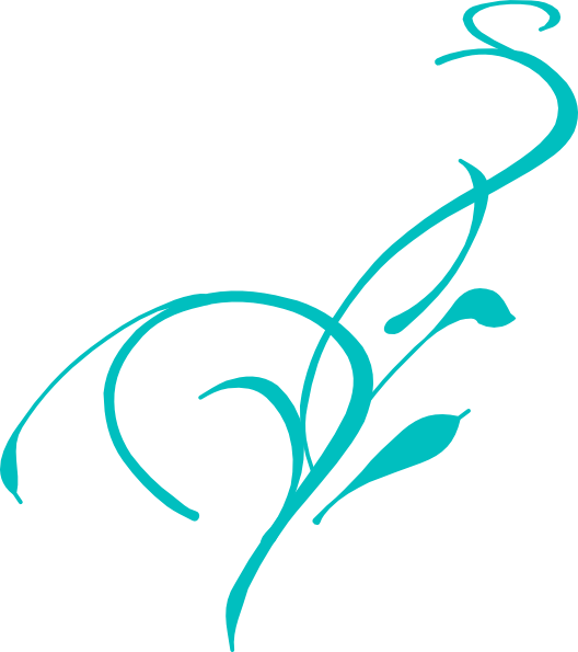 Swirl Clipart Teal - Turquoise Flowers Clip Art (528x595)