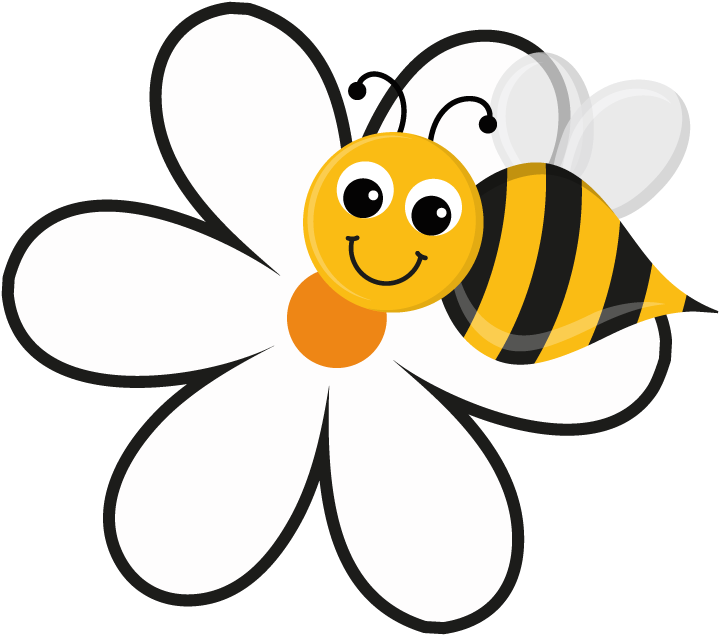 Free Bee And Flower Clipart Image 5149, Bee And Flower - Cartoon Bee On A Flower (753x672)