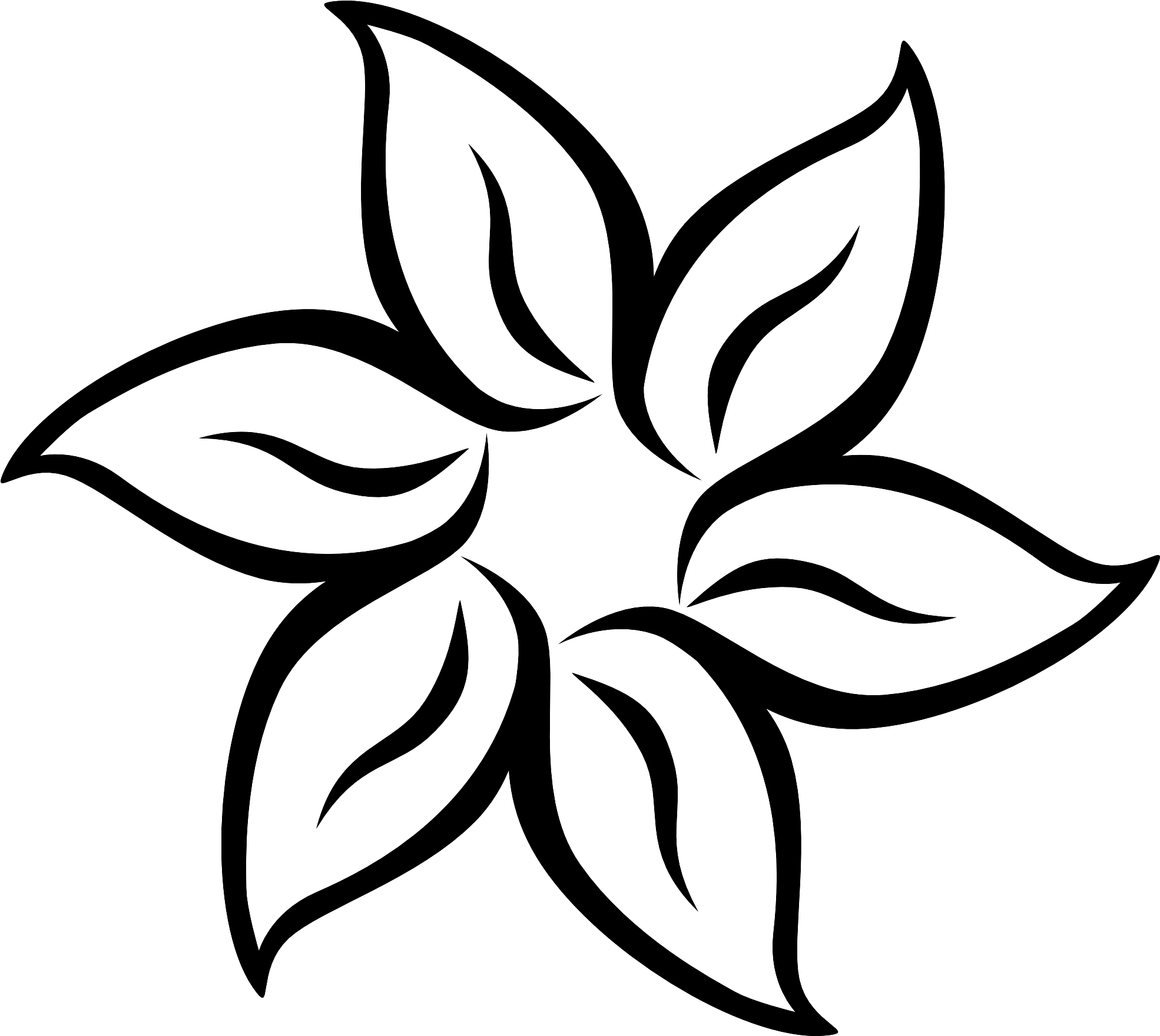 Flower Silhouette Png Image - Easy To Draw Flowers (2109x1950)