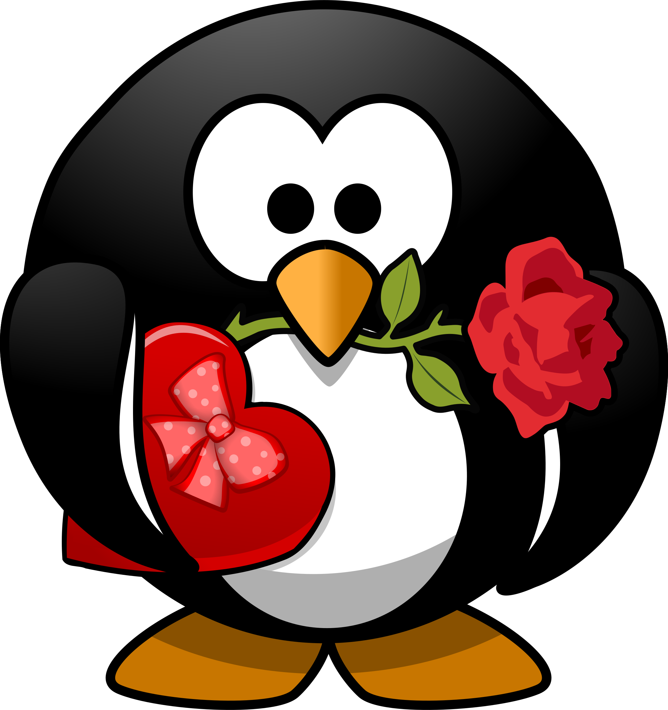 Stunning Open Clipart Valentine Penguin - Valentine Penguin Autor (2260x2400)