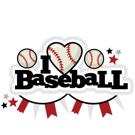 I Heart Baseball Title Scrapbook Cut File Cute Clipart - Cute Baseball Clip Art (432x432)