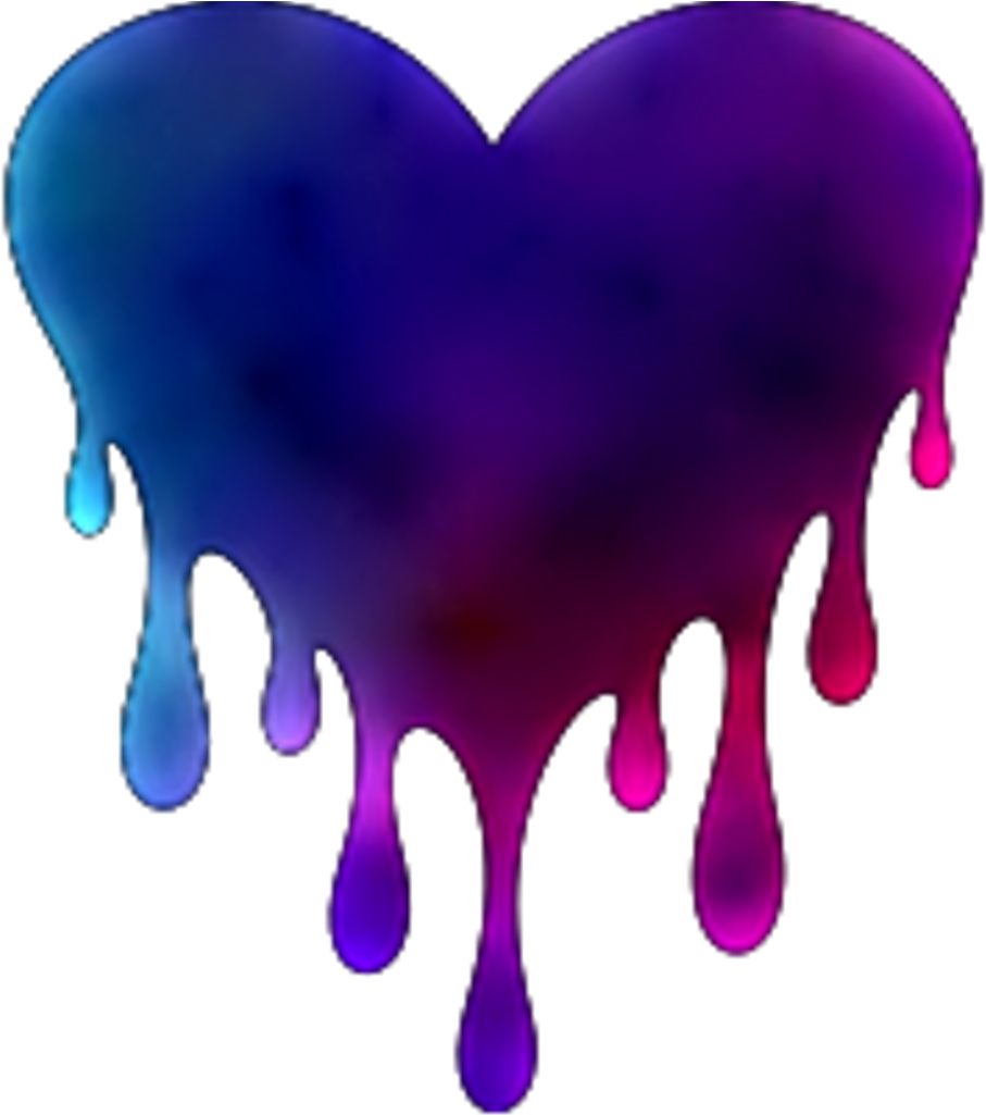 Meltingheart Tiedye Heart Blue Pink Purple Dripping - Dripping Heart (1024x1024)
