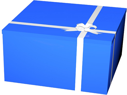 Blue Birthday Gift Box Clipart - Birthday (486x365)