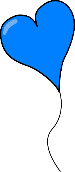 Blue Heart Balloon Clip Art - Blue Heart Balloons Clip Art (258x593)