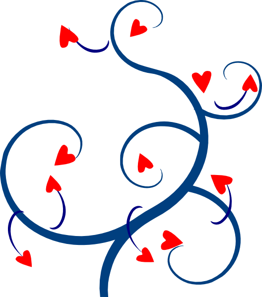 Swirl Hearts Red And Blue 2 Clip Art At Clker - Clip Art (528x599)