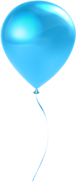 Single Sky Blue Balloon Transparent Clip Art - Balloon Clip Art Transparent (249x600)