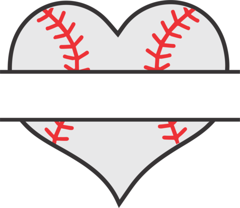 Baseball Heart Split - Baseball Heart (1024x885)