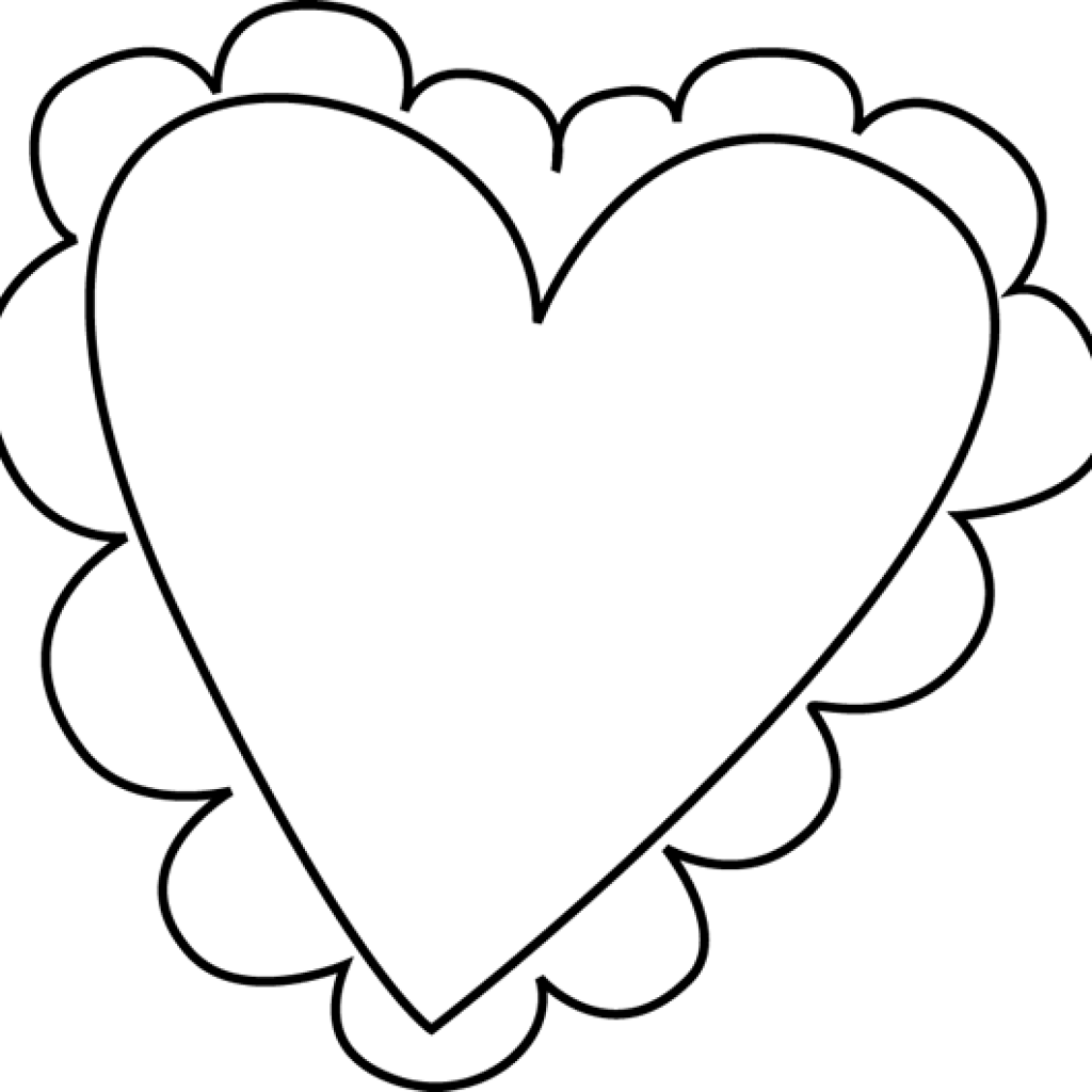 Heart Clipart Black And White Heart Clip Art Black - Cute Heart Clipart Black And White (1024x1024)
