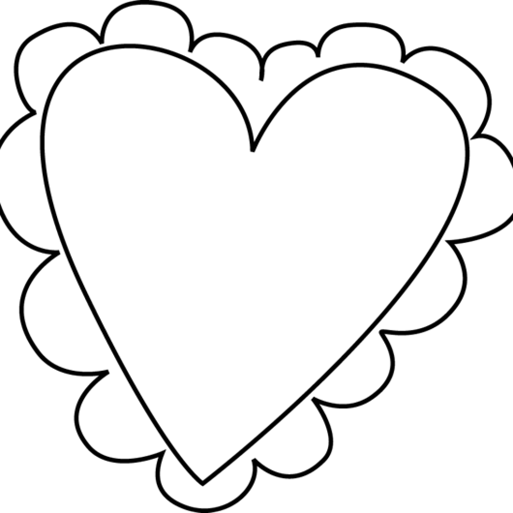 Heart Clipart Black And White Heart Clip Art Black - Cute Heart Clipart  Black And White - (1024x1024) Png Clipart Download, image size:1024x1024
