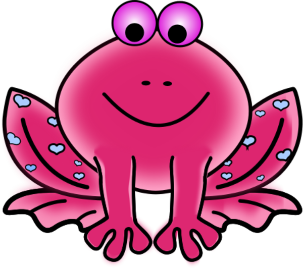 Free Valentine Clip Art - Orange Frog Clip Art (600x531)