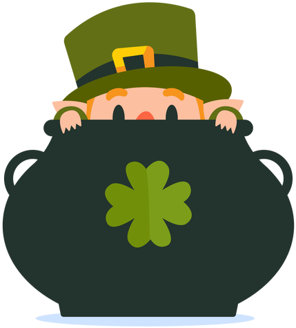 Leprechaun In Pot Cartoon Transparent Png - Drawing (512x512)