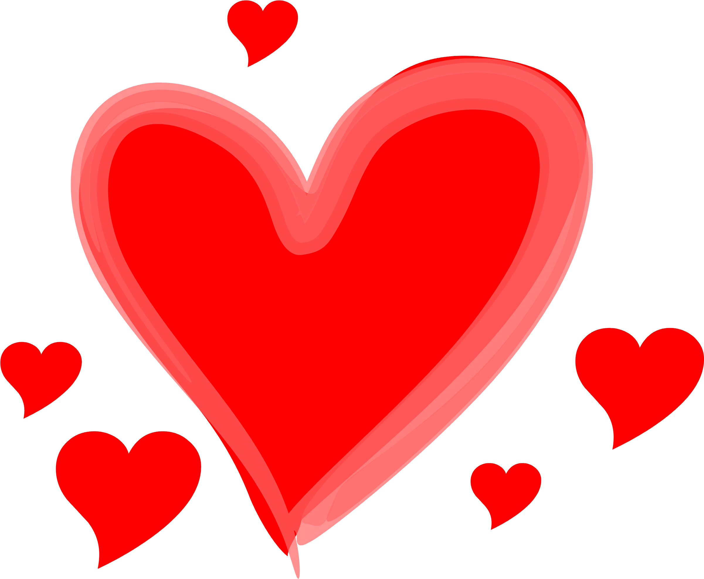 Cartoon Love Hearts - Love Heart Transparent Background (2447x1976)